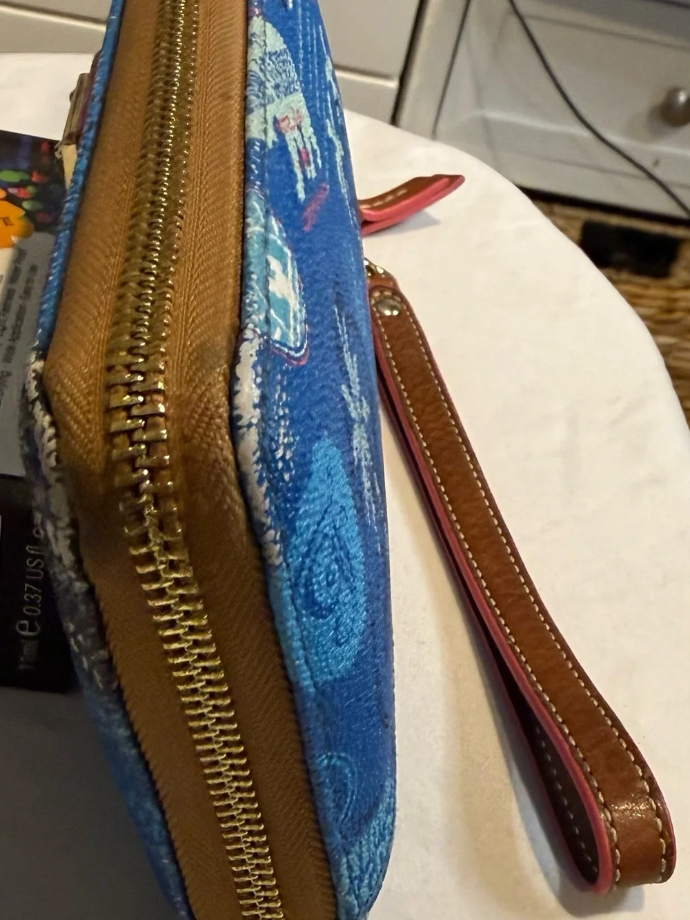 Dooney & Bourke Blue Disney Vacation Club Wristlet with Gold Plaque - Picture 10 of 11